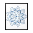 Handmade steel blue mandala design wall art on gallery canvas wraps