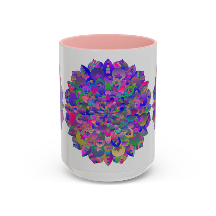 Large coffee mug with intricate and hypnotic mandala design