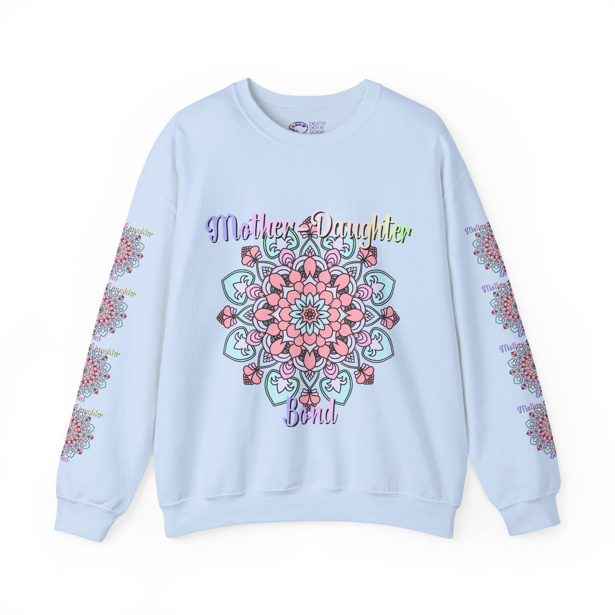 Mandala Patterned Sweatshirt Celebrating Mother-Daughter Love