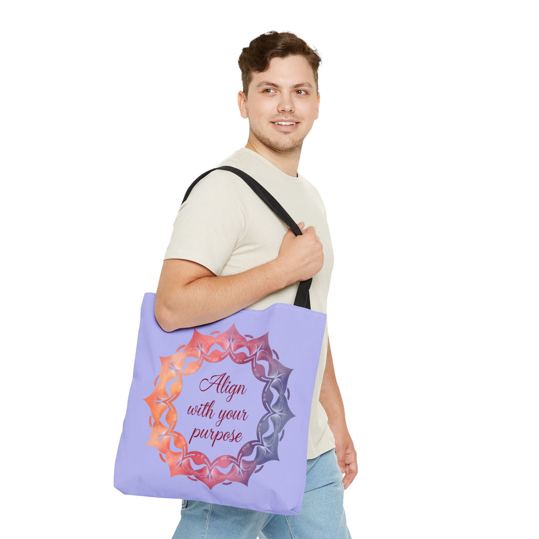 Vibrant orange and purple Mandala Tote Bag, perfect for everyday use