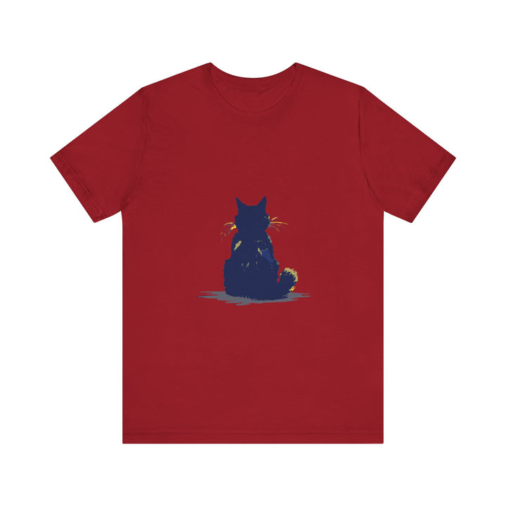 Graphic black cat mystery t-shirt with a simple and cool design