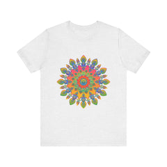 Vibrant Mandala Tee - Intricate Design: A colorful, eye-catching mandala pattern graces the front of this stylish and unique t-shirt