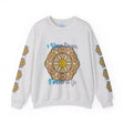 Black unisex crewneck sweatshirt with '1 Year Down, Forever to Go' anniversary message