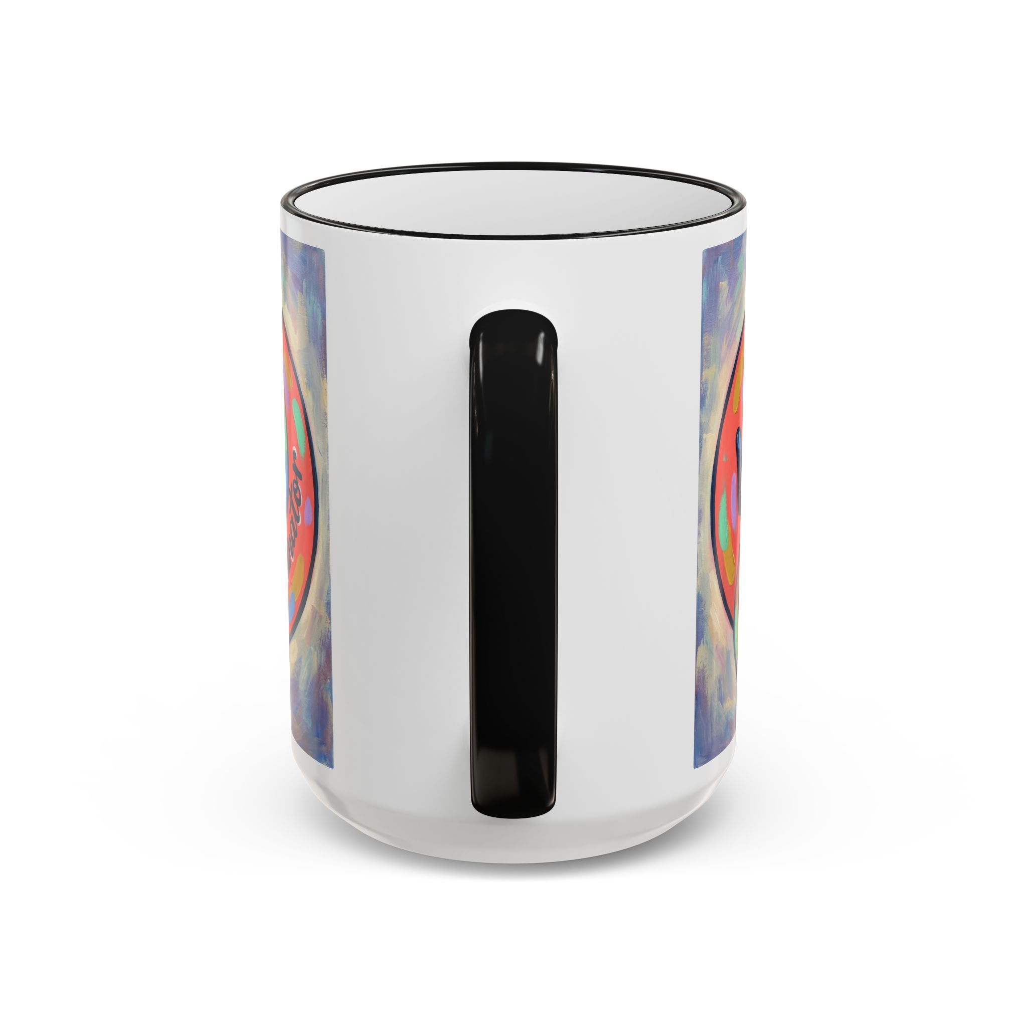 Colorful Paw Print Pet Lover Accent Rim Mug (11oz/15oz)