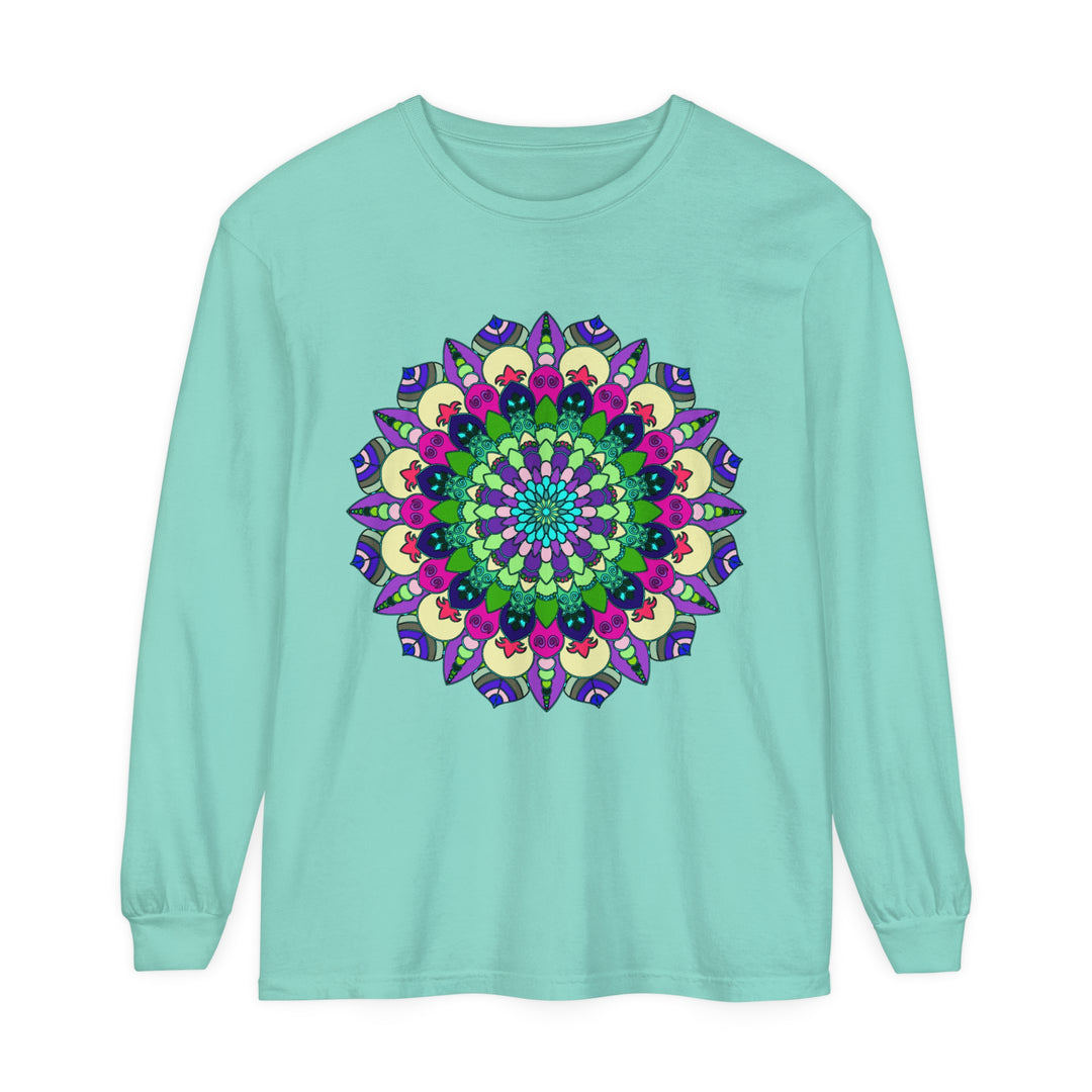 Colorful and intricate mandala design long sleeve t-shirt for men and women