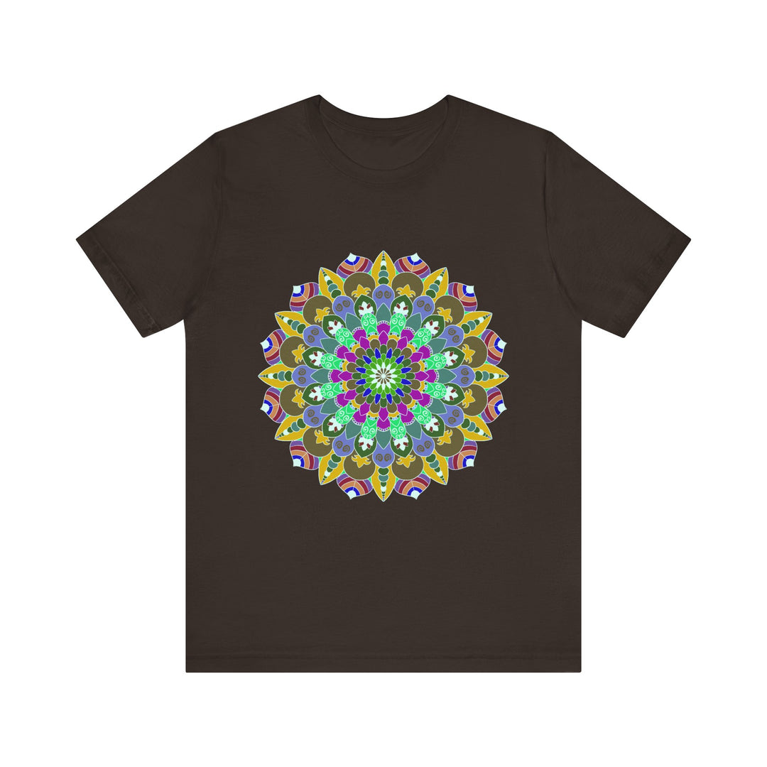 Colorful Mandala Peace T-Shirt featuring intricate spiritual art and vibrant colors