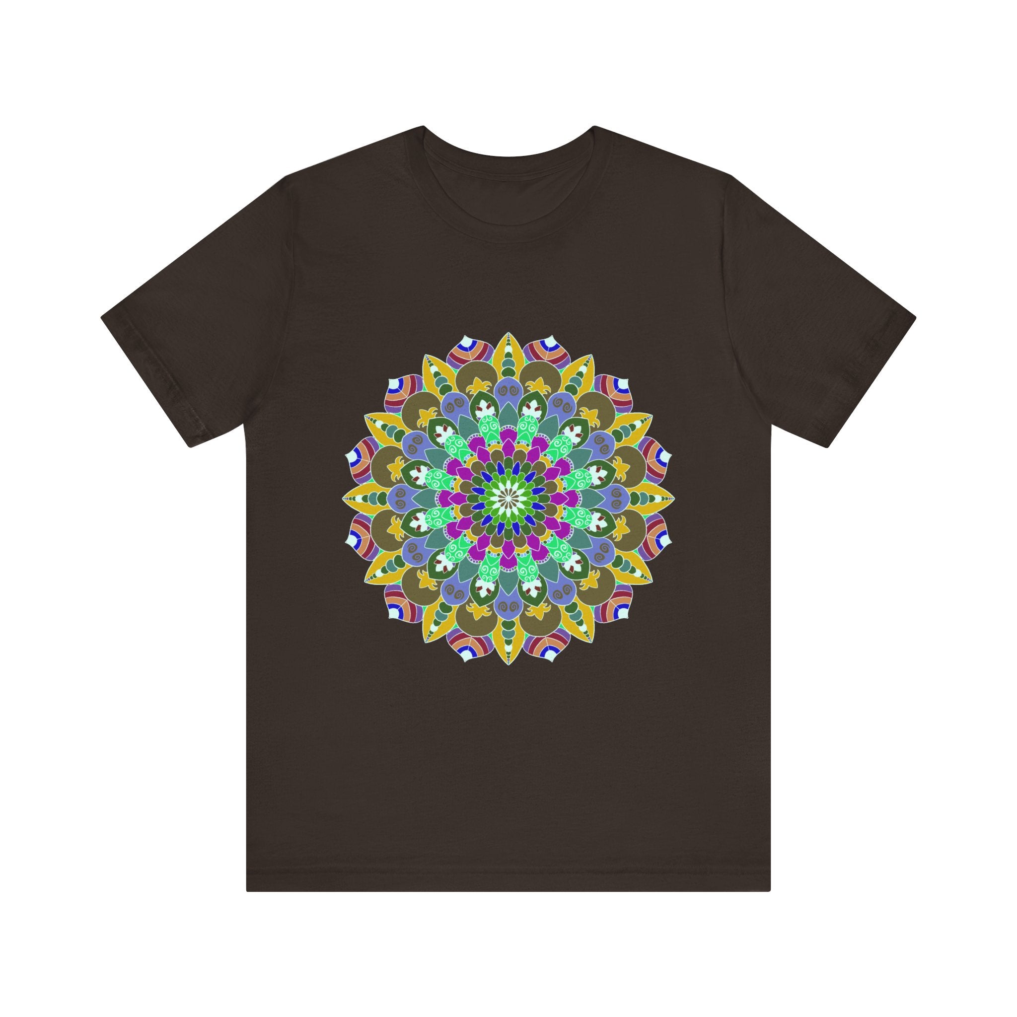 Colorful Mandala Peace T-Shirt featuring intricate spiritual art and vibrant colors