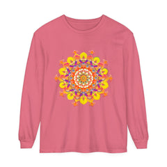 Colorful and intricate mandala design long sleeve t-shirt for men and women