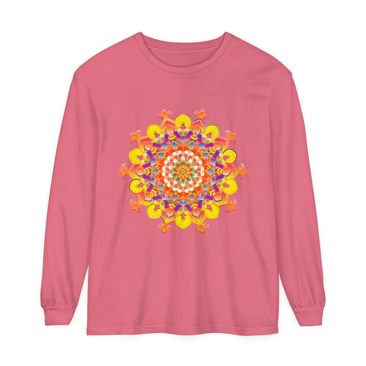 Colorful and intricate mandala design long sleeve t-shirt for men and women