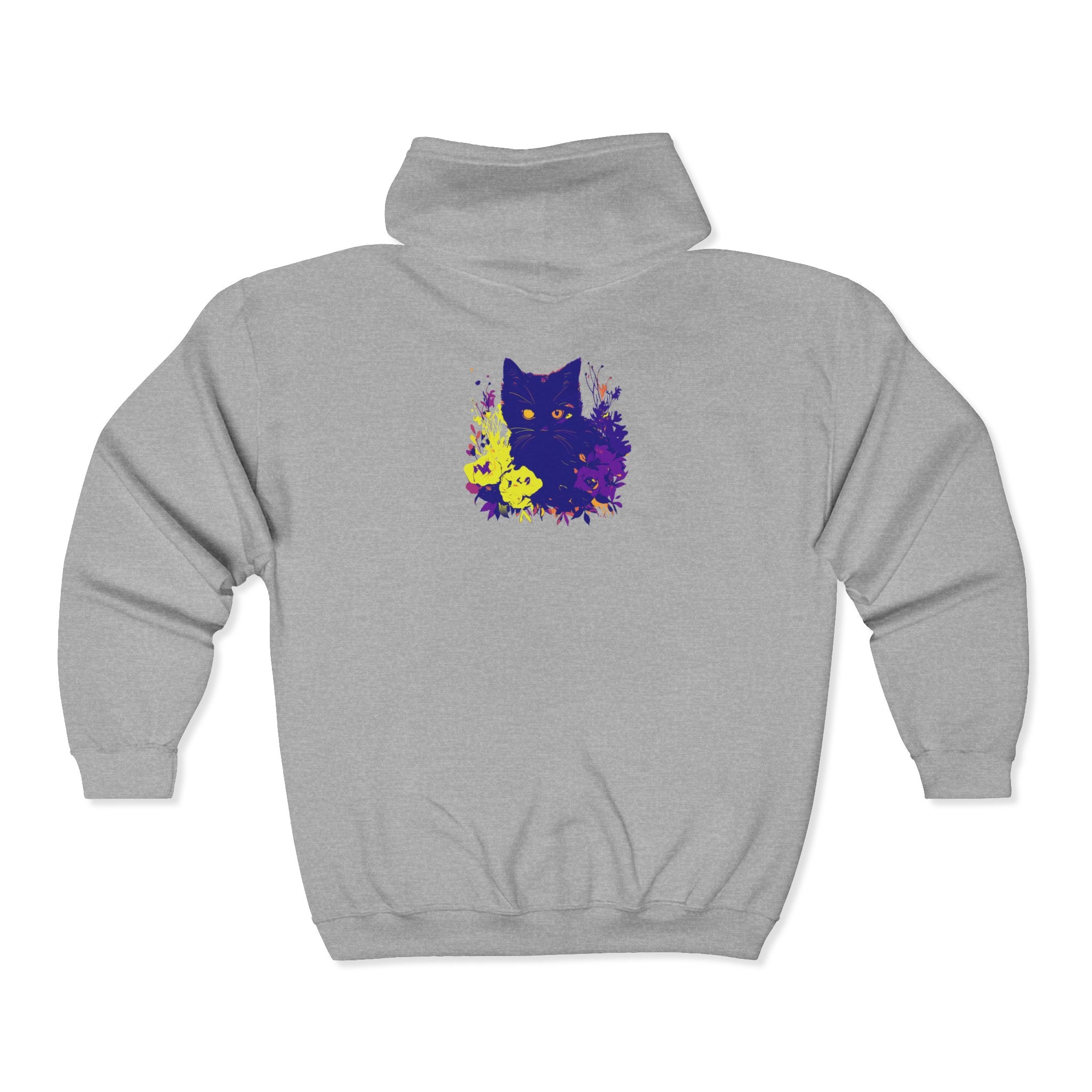 Black Cat Watercolor Hoodie - Mystical Pet Design