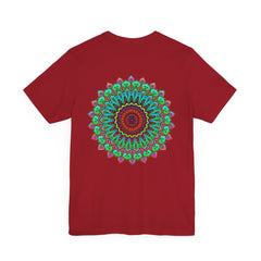 Colorful tee with a mandala design representing spiritual balance