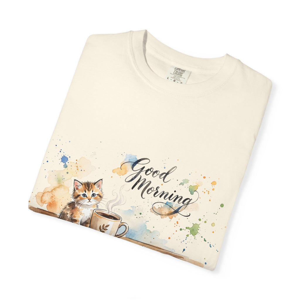 Good Morning Cat T-Shirt | Ultra-Soft Cotton Graphic Tee