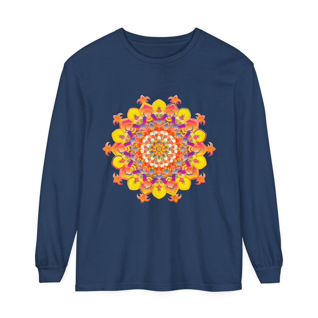 Colorful and intricate mandala design long sleeve t-shirt for men and women