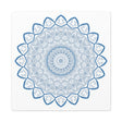 Handmade Mandala Art featuring a beautiful steel blue design on matte canvas, stretched and ready to hang as stunning wall art