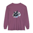 A beautiful watercolor illustration of a sleeping cat on a comfortable t-shirt