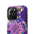 Hand-drawn purple mandala art phone case designed for iPhone X/XS