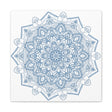 Handmade Mandala Art featuring a beautiful Mandala Design in Steel Blue on Matte Canvas, Stretched to 125 inches