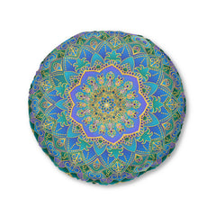 Blue Mandala Tufted Floor Pillow