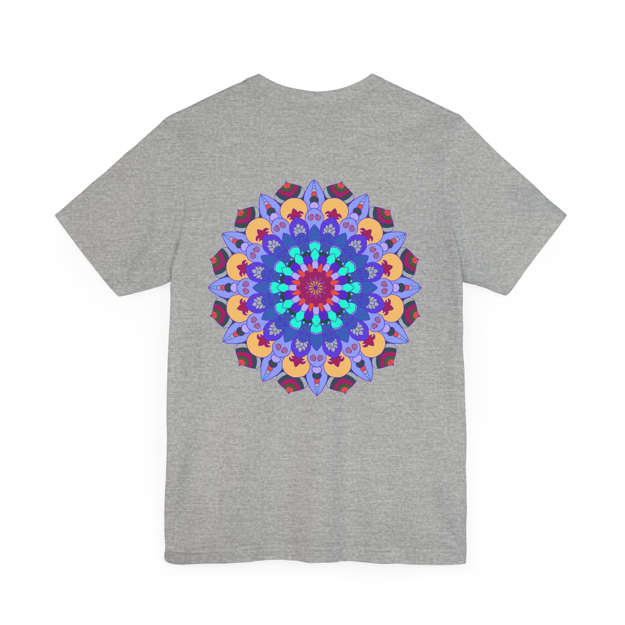 A peaceful and harmonious mandala design adorns this spiritual art t-shirt