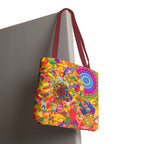 Psychedelic Floral Mandala Tote Bag