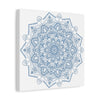 Handmade Mandala Art in Steel Blue, Matte Canvas, Stretched, 125 - Exquisite Mandala Design Wall Art for Home Decor