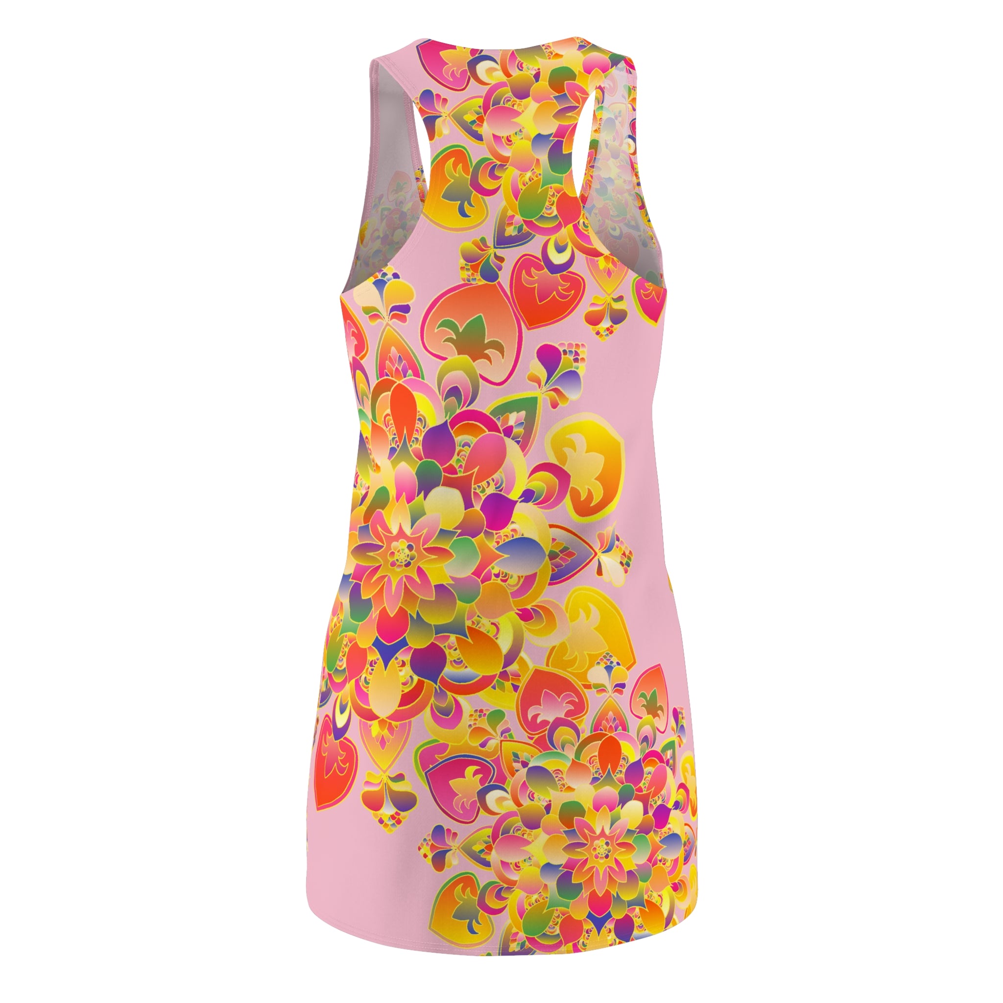 Psychedelic Floral Racerback Dress – Pink Kaleidoscope AOP