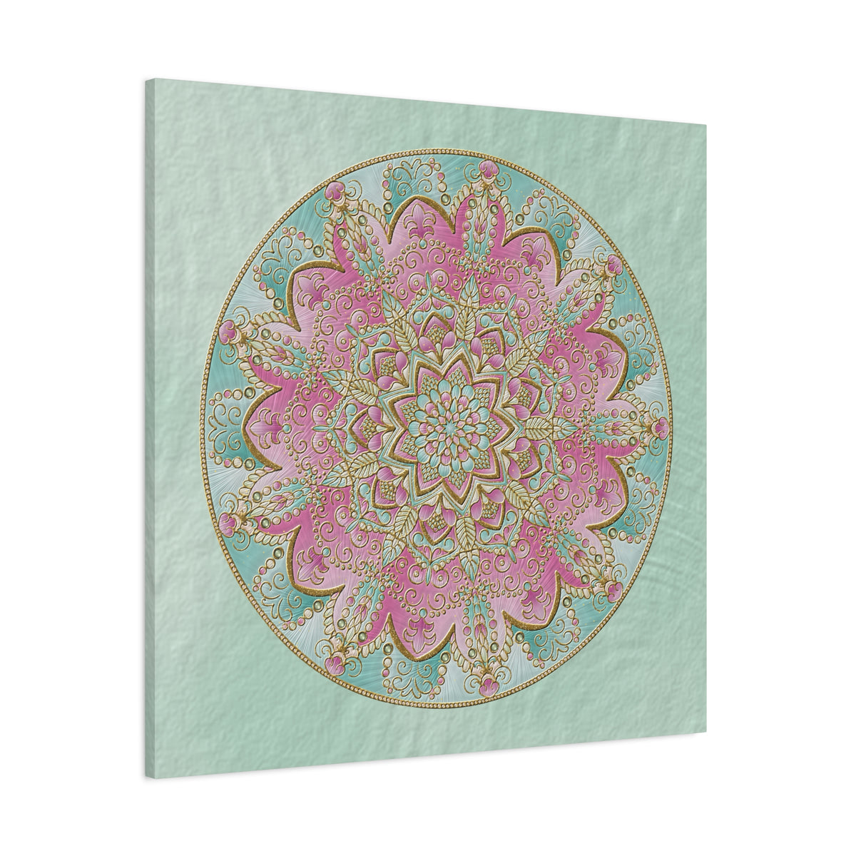 Pastel Pink Mandala Canvas Wall Art