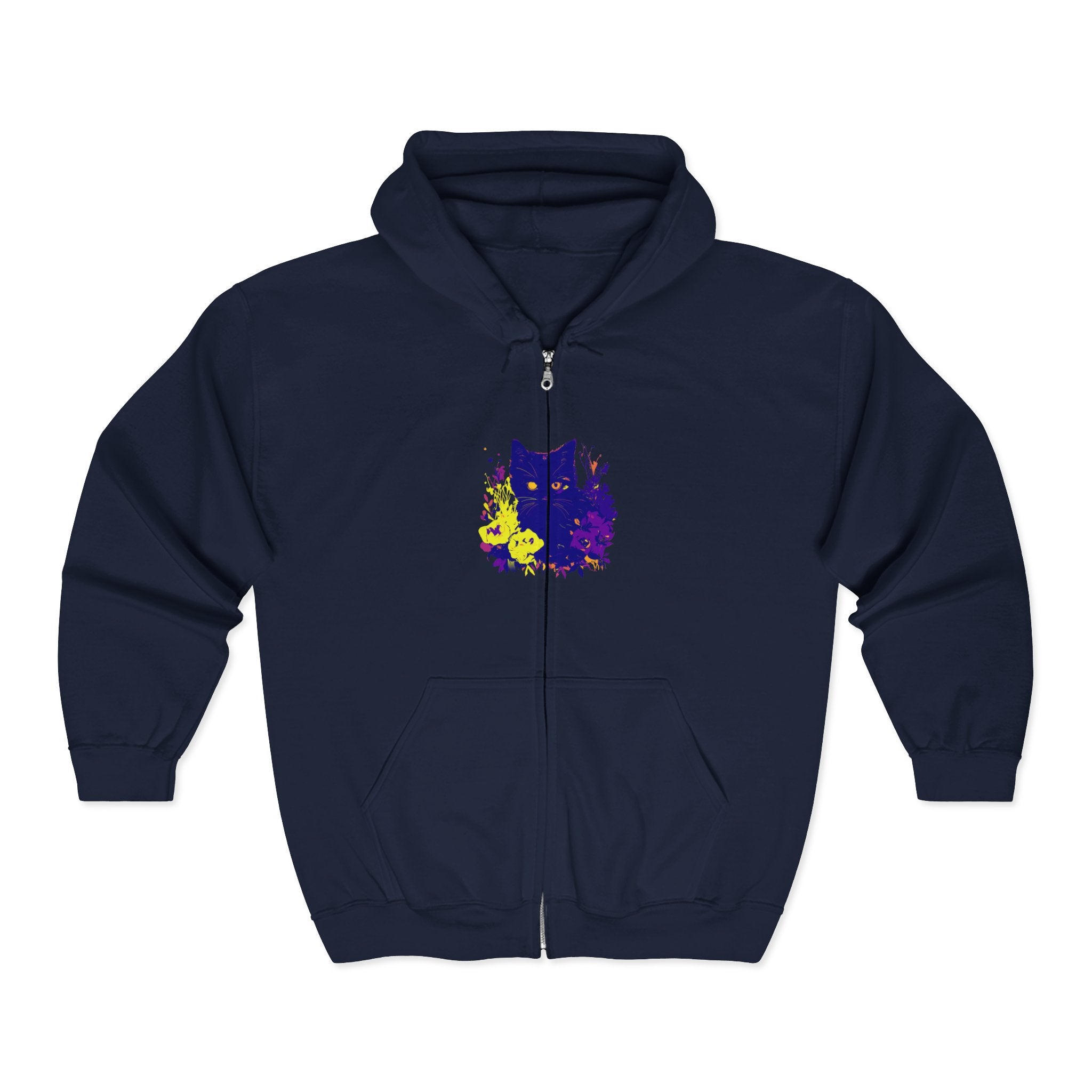 Black Cat Watercolor Hoodie - Mystical Pet Design