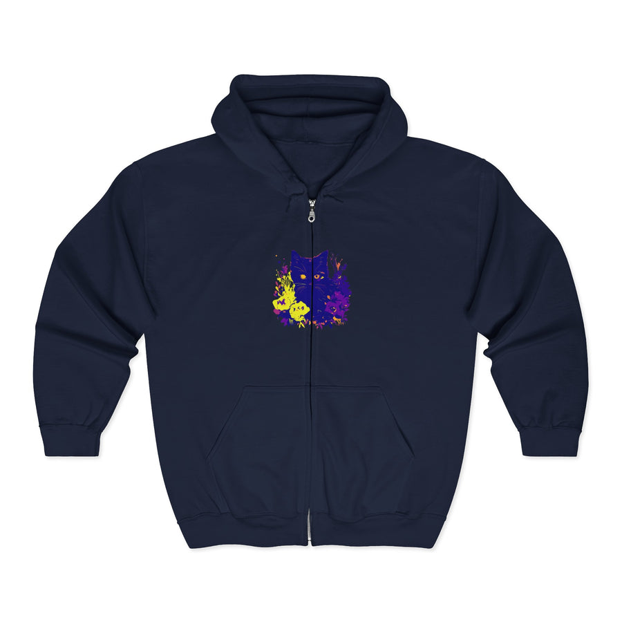 Black Cat Watercolor Hoodie - Mystical Pet Design