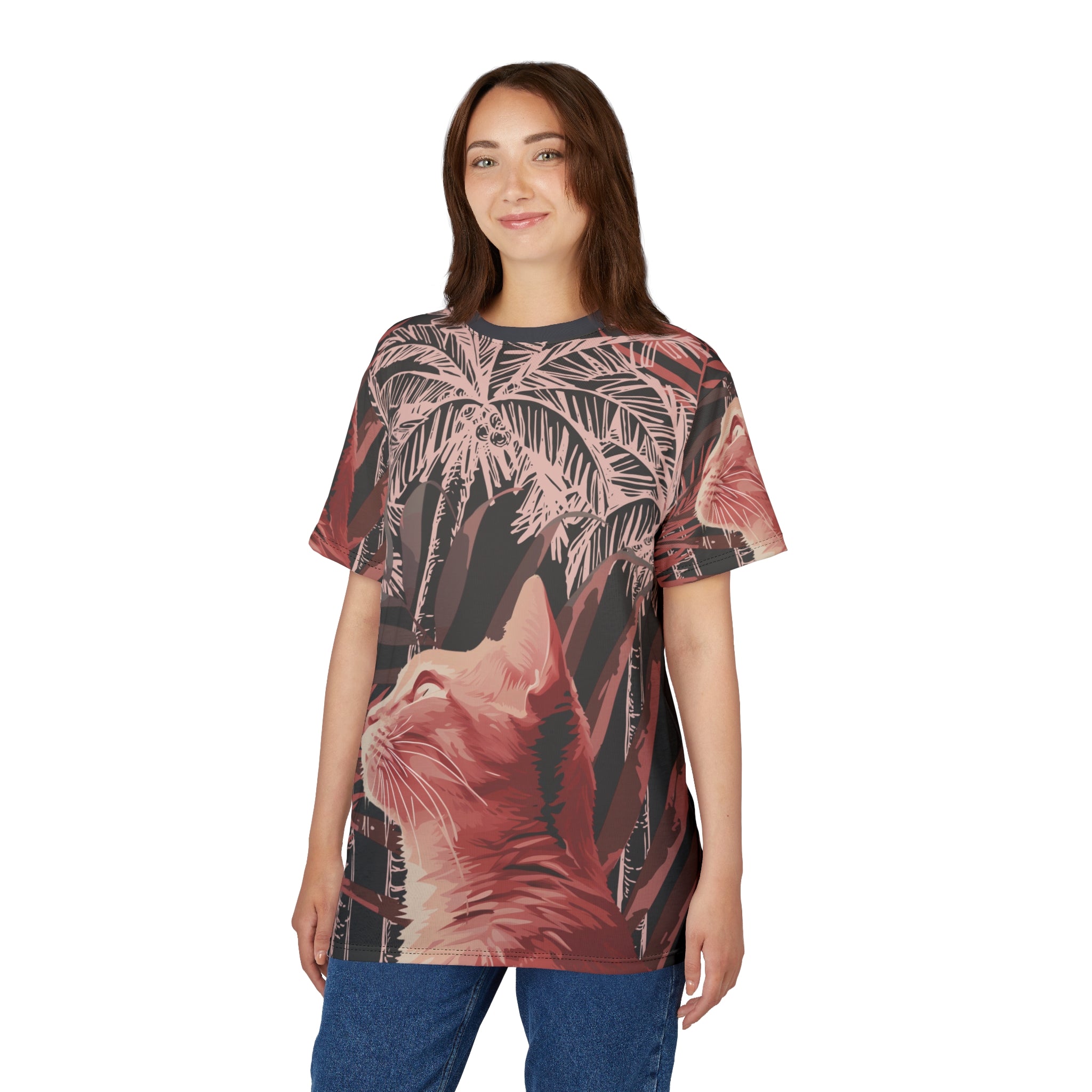 Tropical Cat All-Over Print Tee
