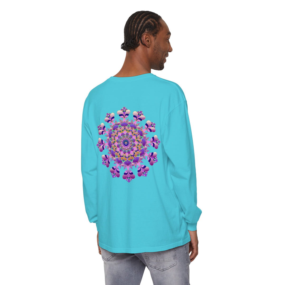 Intricate Mandala Long Sleeve T-Shirt - Unisex featuring a detailed and ornate mandala design in vibrant colors