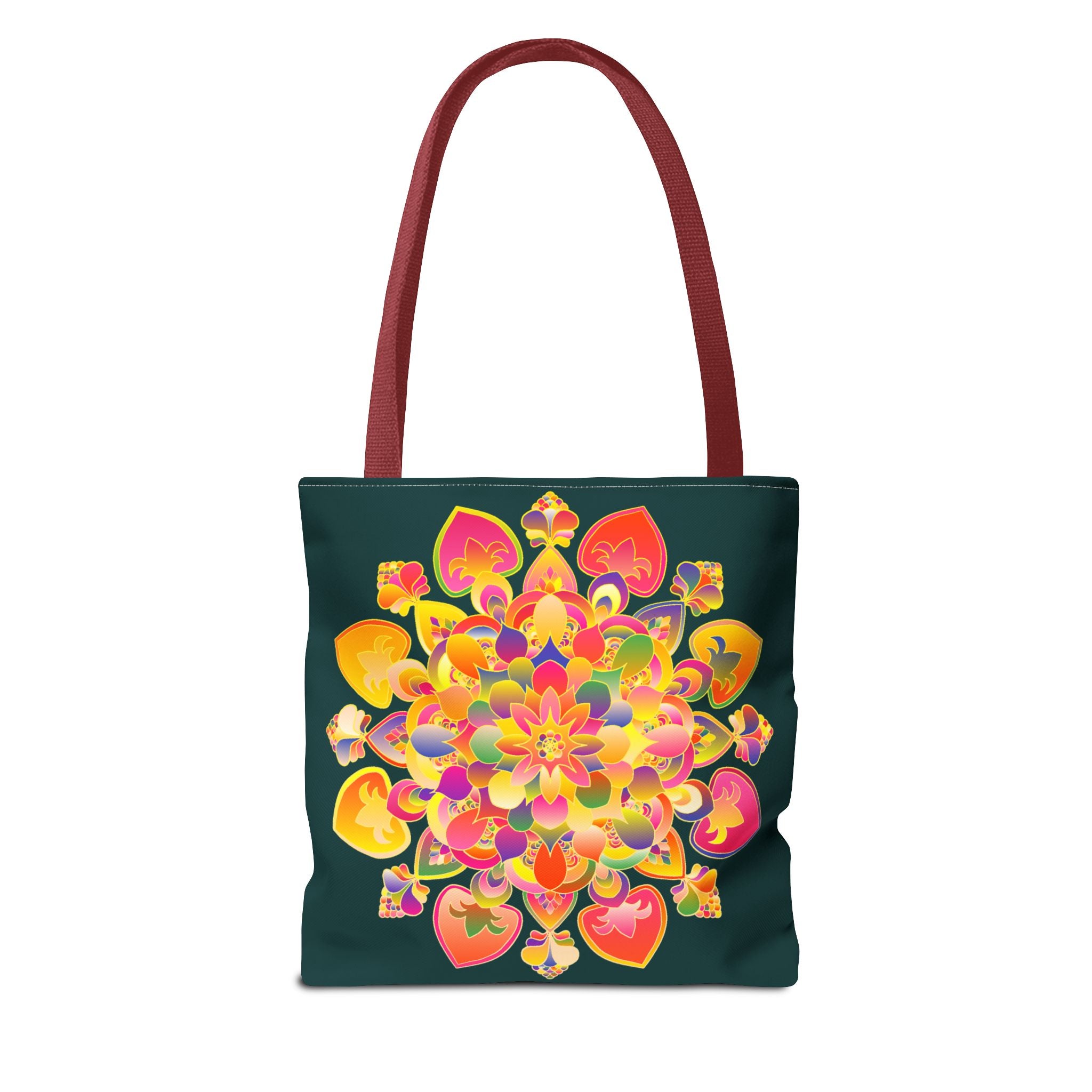 Beautiful Mandala Lotus Tote Bag with vibrant colors and intricate design