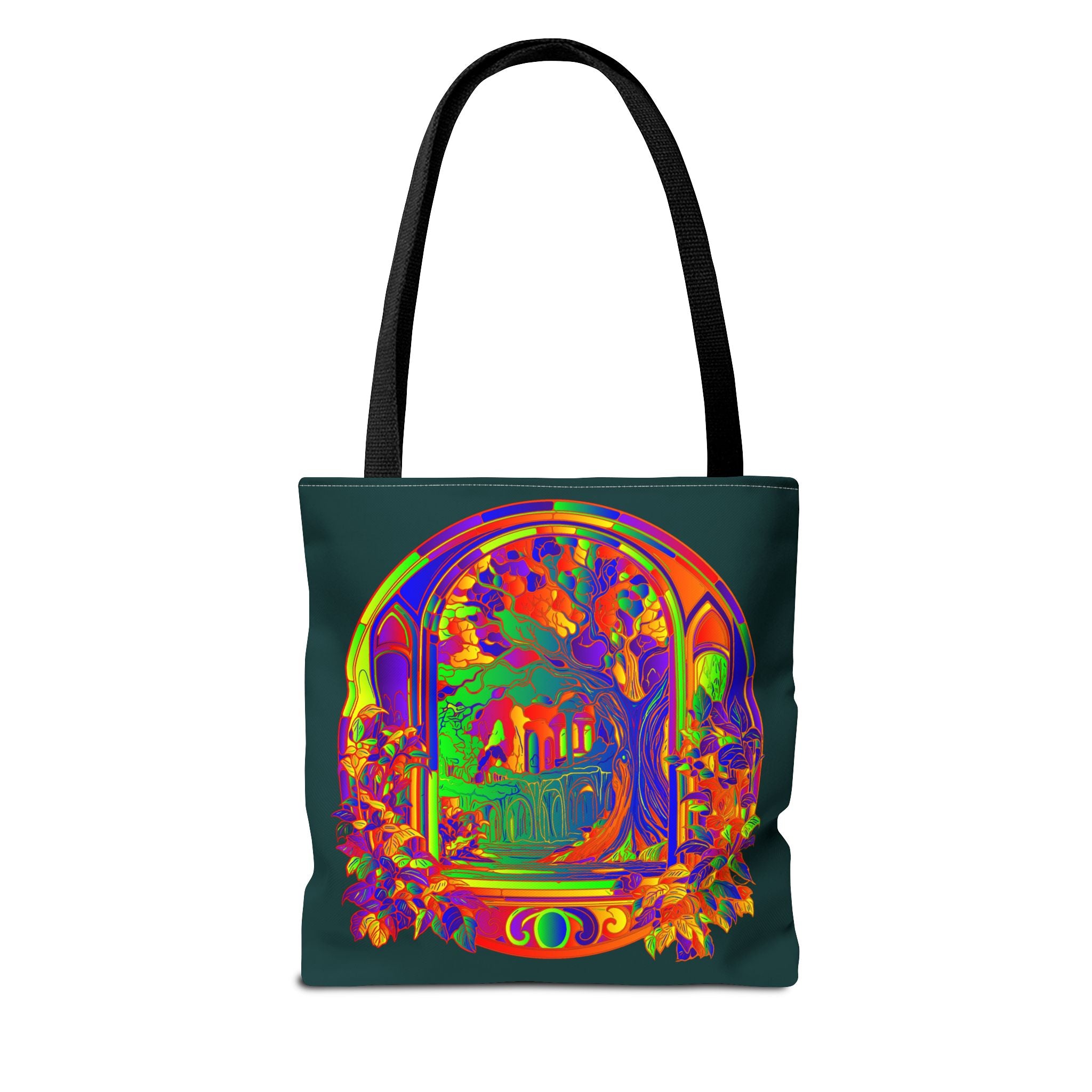 A beautifully designed Mandala Mystical Nature Tote Bag with intricate patterns