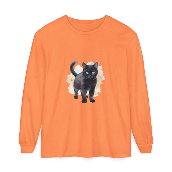 Black Cat Watercolor - Unisex Long Sleeve Tee
