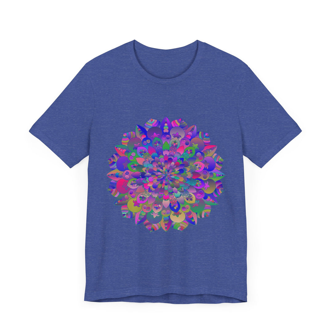 A colorful and intricately designed Vibrant Mandala T-Shirt featuring spiritual art