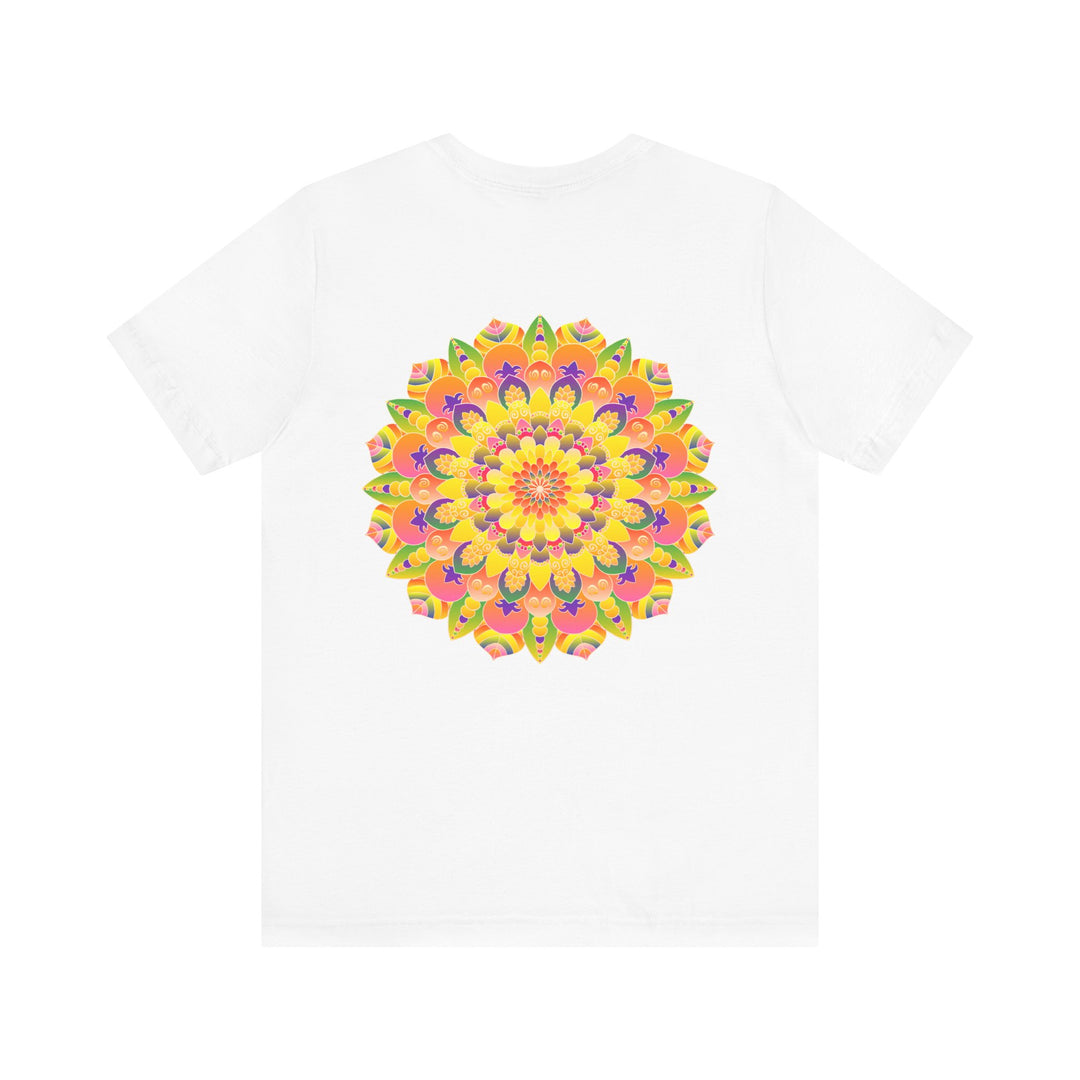 Vibrant Mandala Tee with intricate design and vibrant colors promoting peace and harmony