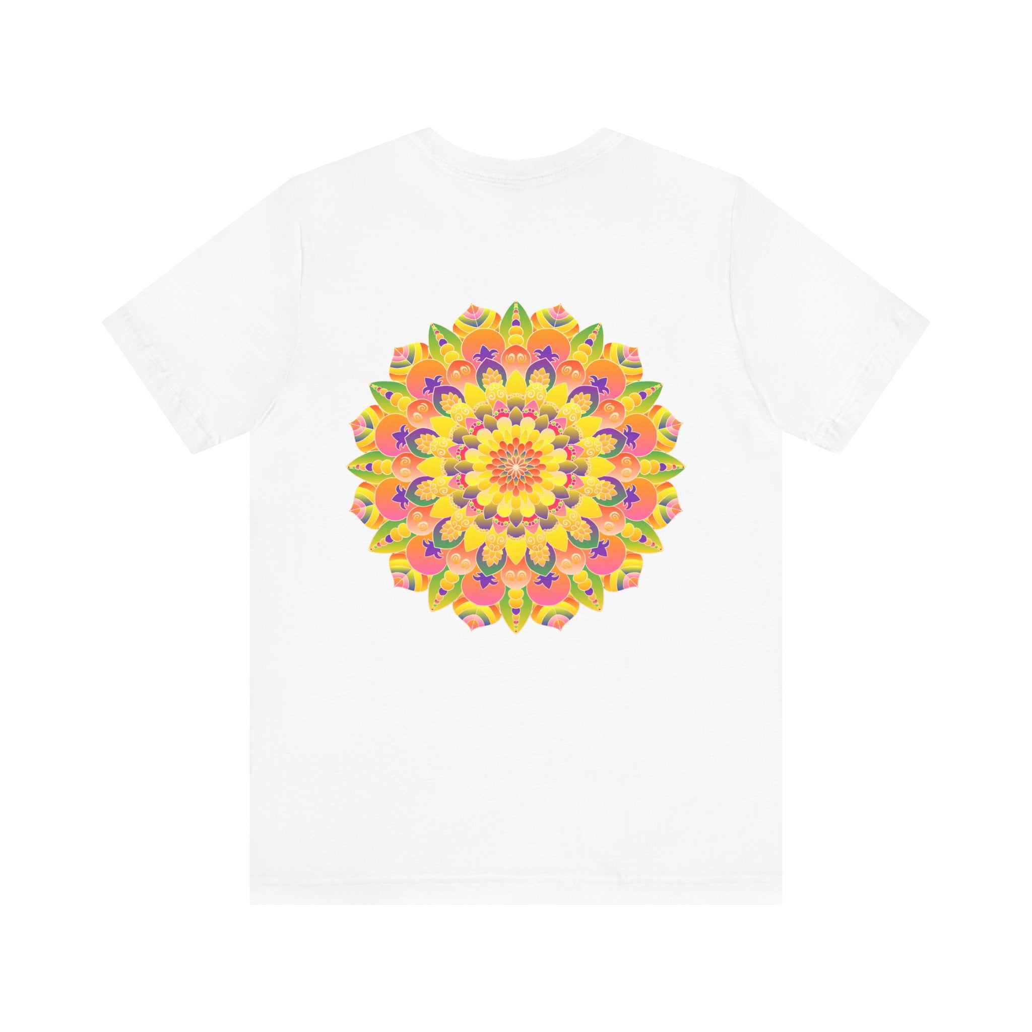 Vibrant Mandala Tee with intricate design and vibrant colors promoting peace and harmony