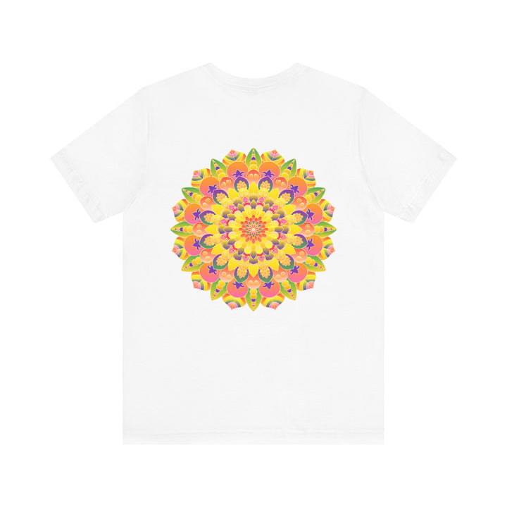 Vibrant Mandala Tee with intricate design and vibrant colors promoting peace and harmony