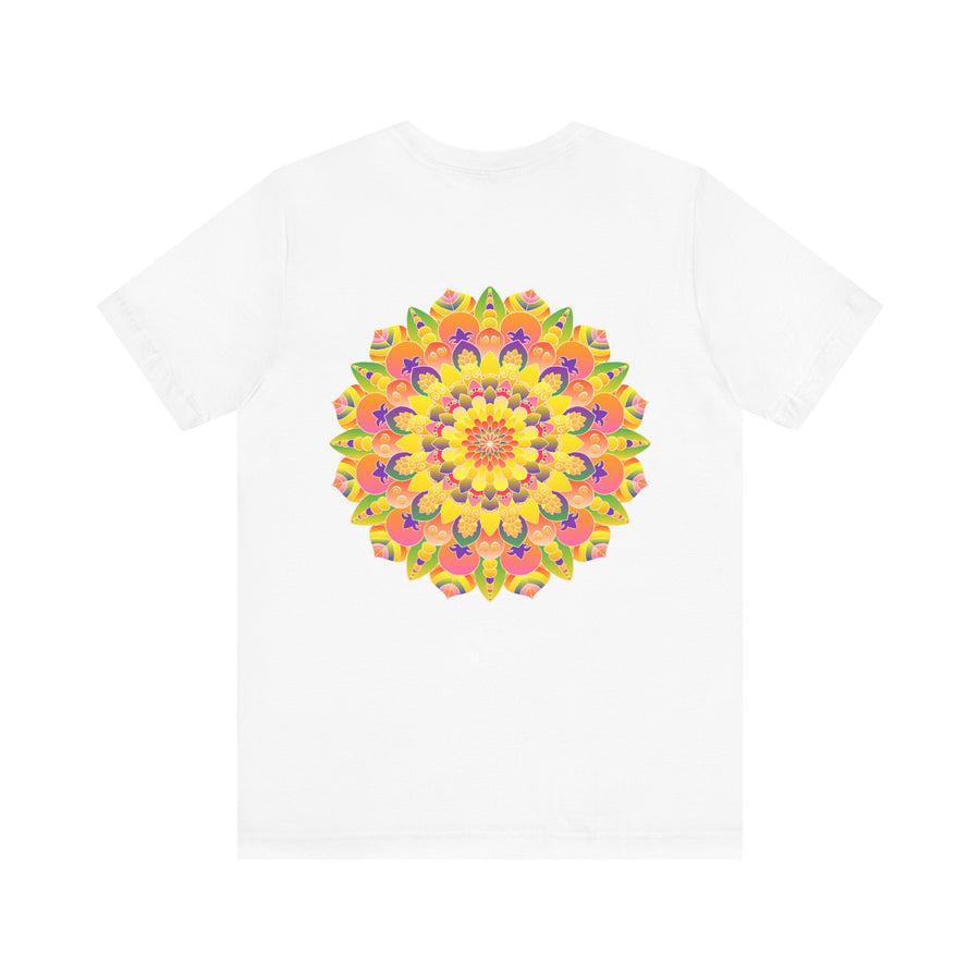 Vibrant Mandala Tee with intricate design and vibrant colors promoting peace and harmony