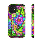 Floral Fantasy iPhone and Google Pixel Case in Bright Green Palette