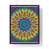 Beautiful hand-drawn mandala art framed poster for mindfulness and yoga practice