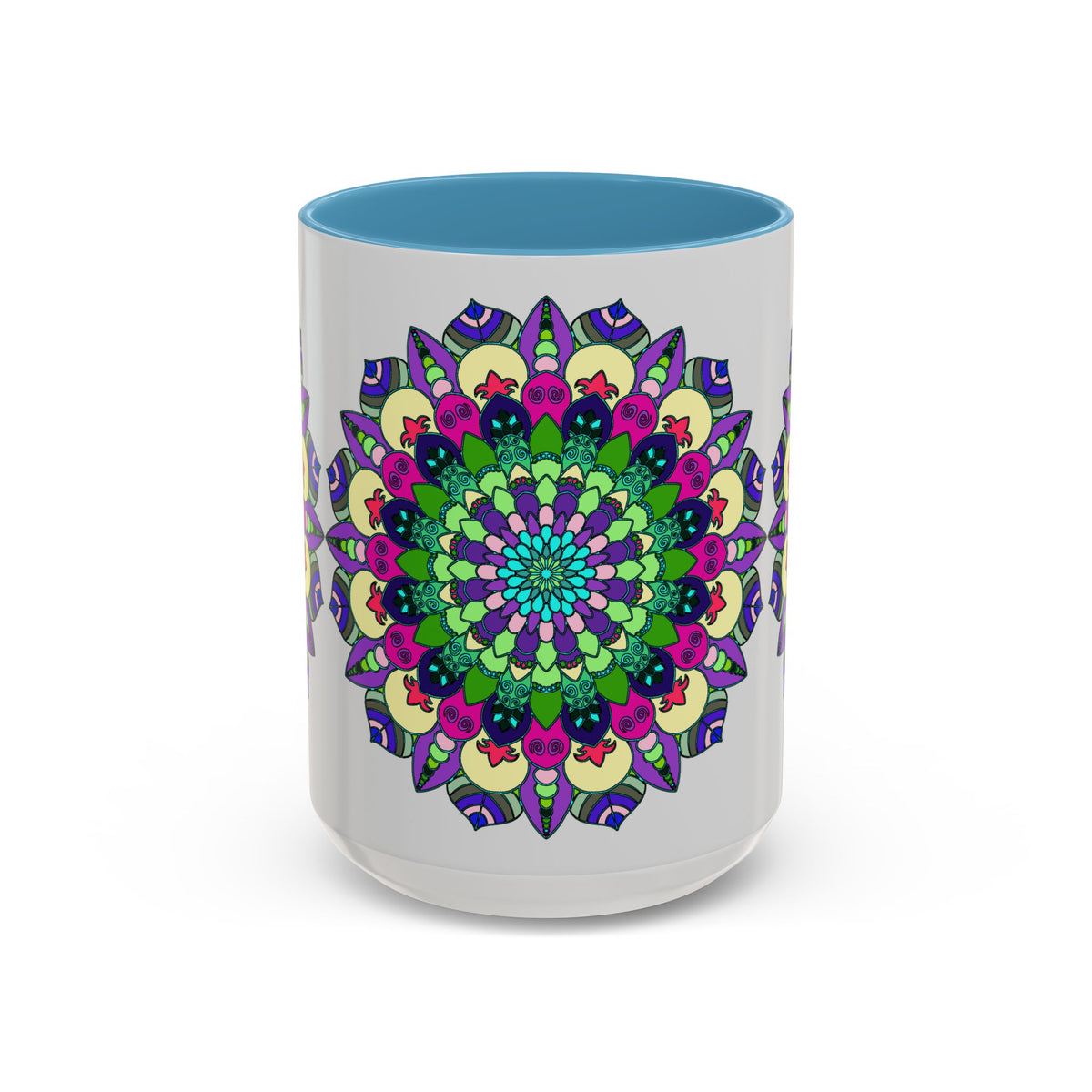 Colorful Mandala Art Mug with intricate spiritual design and vibrant colors
