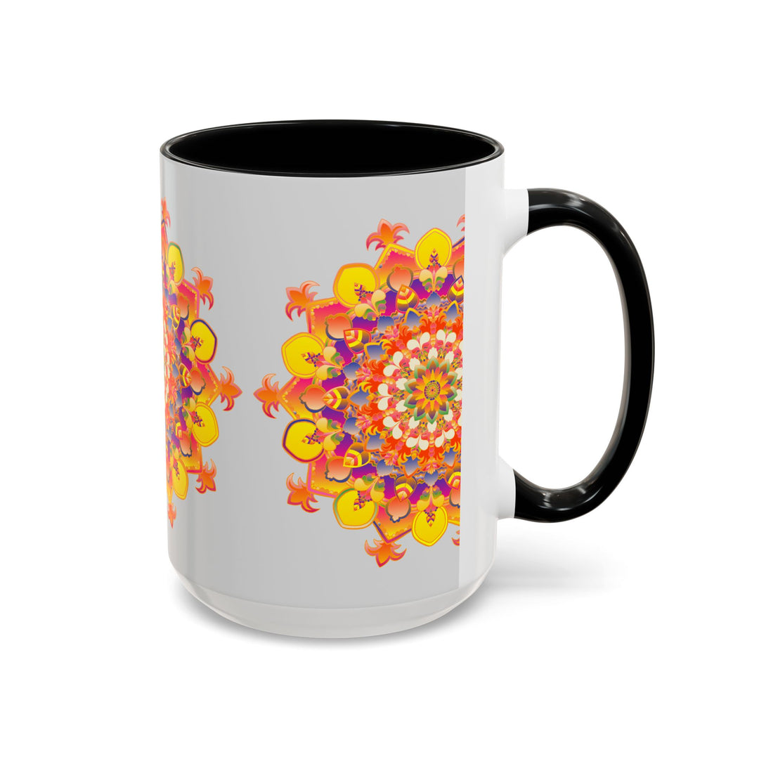 Vibrant Mandala Mug with Colorful and Intricate Artwork on the Surface