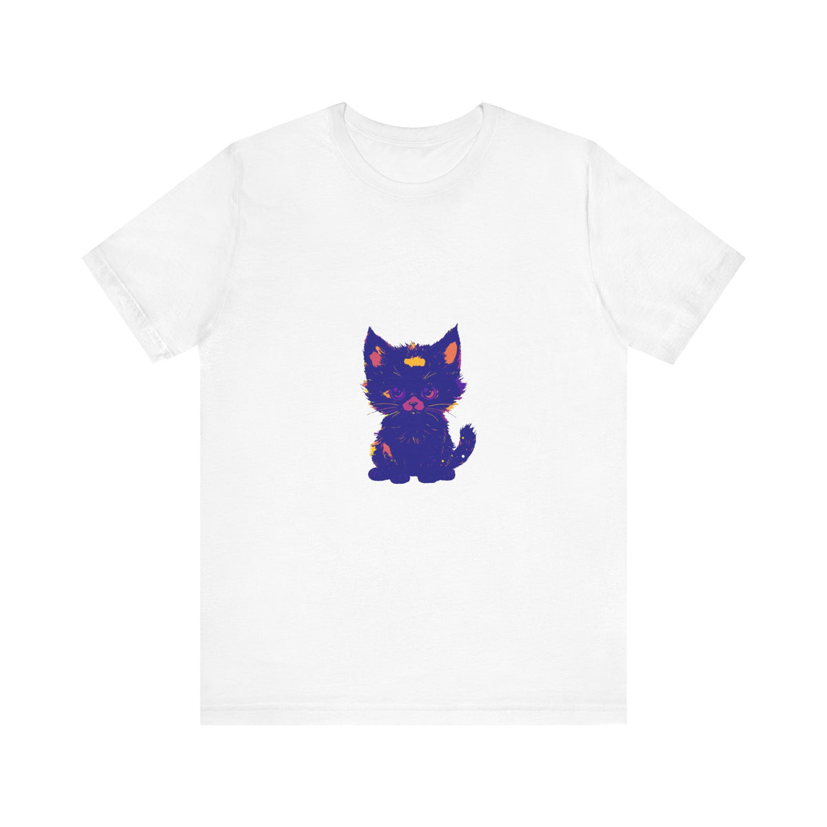 Blue Cat T-Shirt being worn by a smiling woman