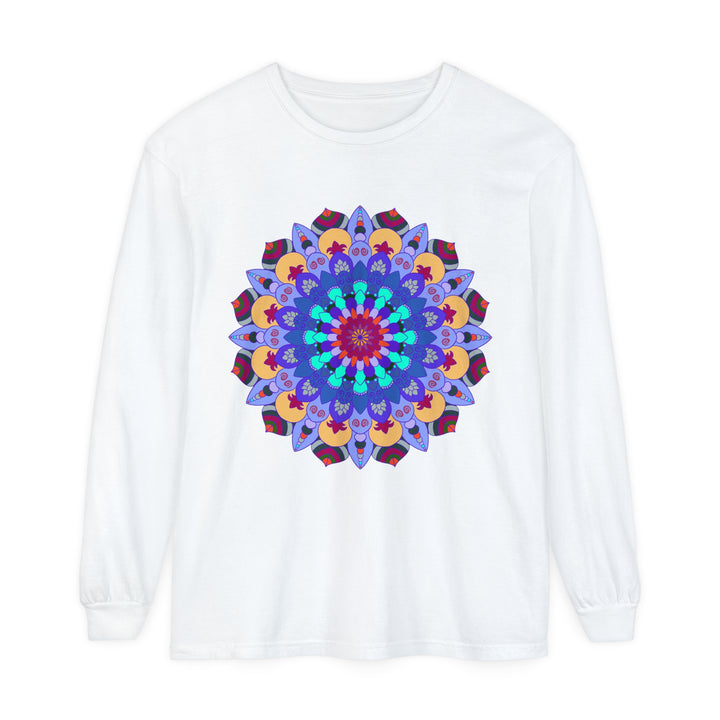 Colorful and intricate mandala design long sleeve t-shirt for a vibrant look