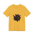 A bold and colorful Black Cat Mystery T-Shirt with a striking design and vibrant hues