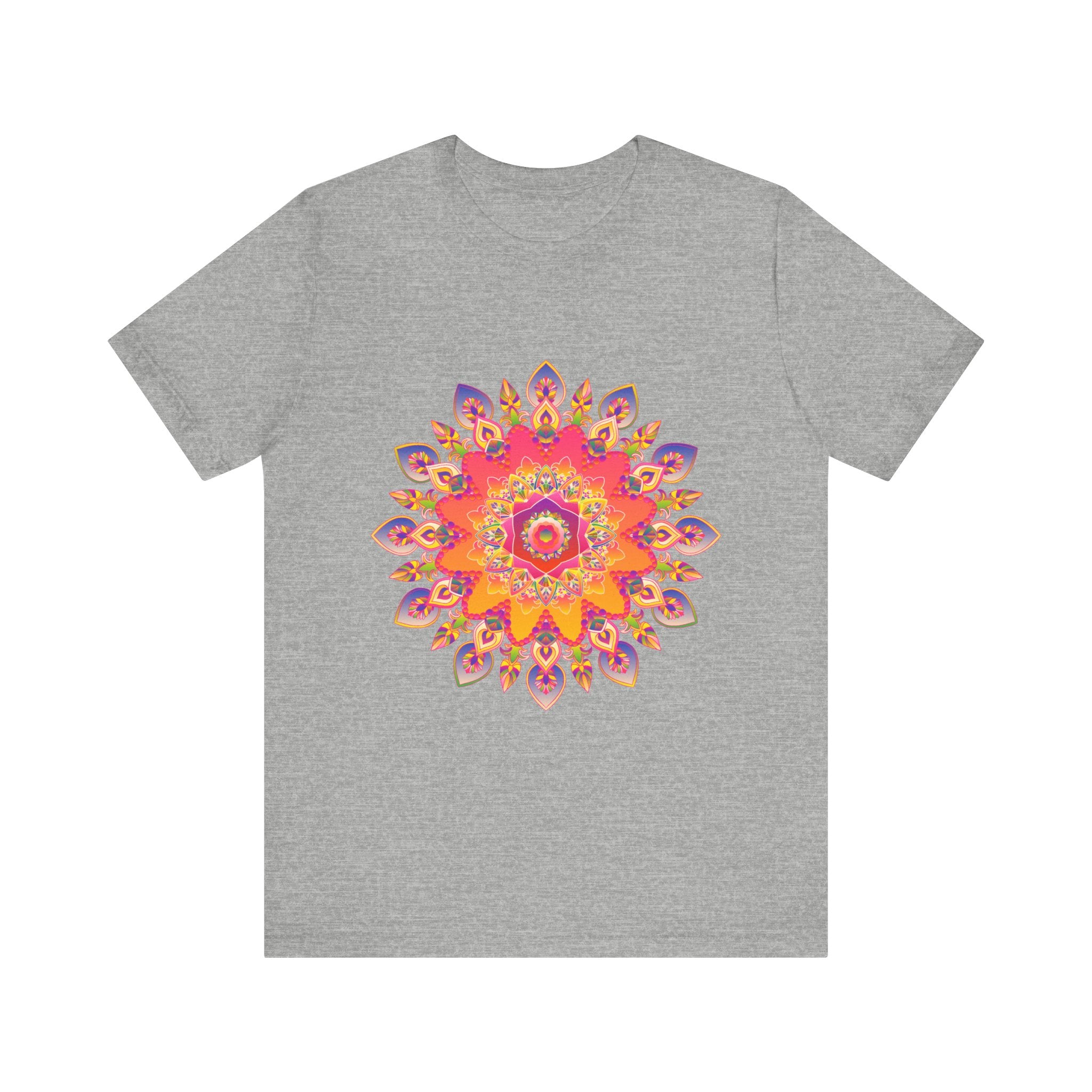 Beautiful and intricate mandala design t-shirt in various vibrant colors