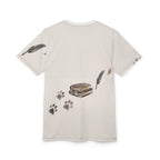 Cloaked Cat on Books — Dark Academia cat Illustration Tee