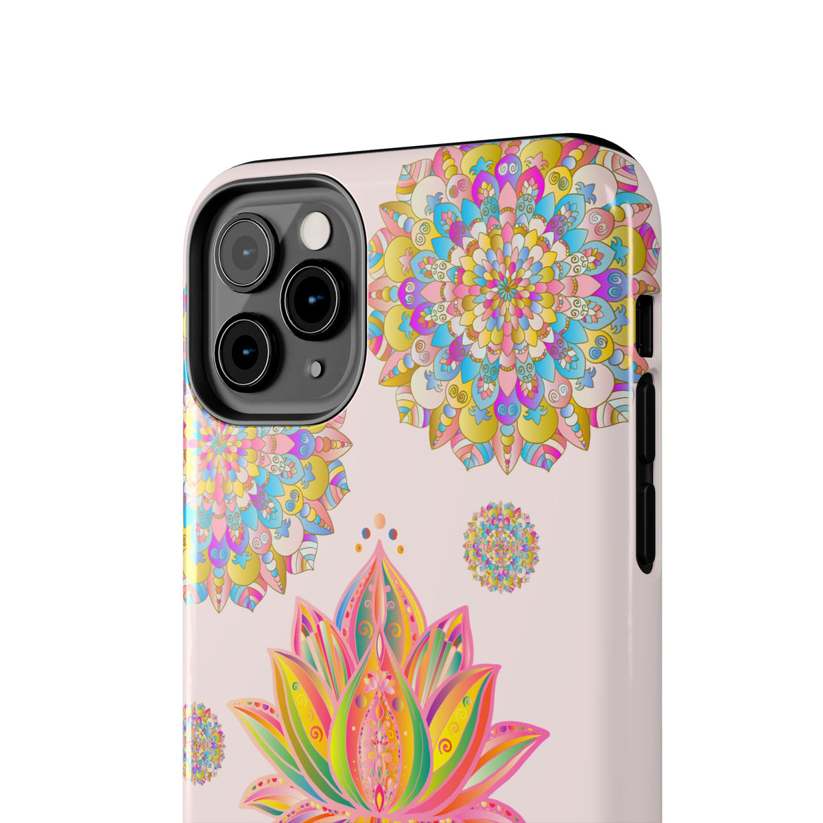 Beautiful light pink lotus flower mandala design phone case for protection