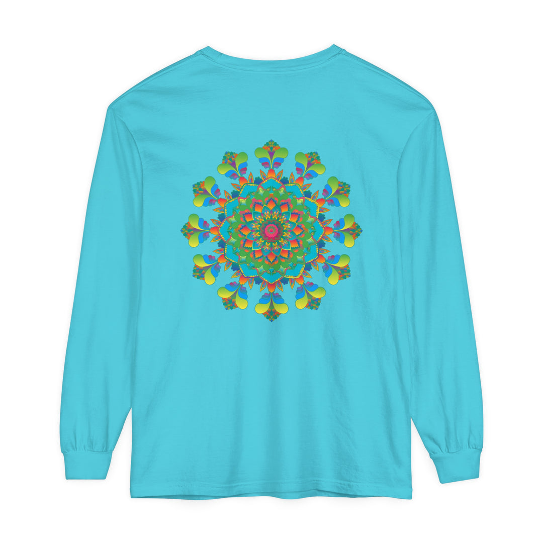 Psychedelic Mandala Tie Dye Long Sleeve T-Shirt in vibrant colors